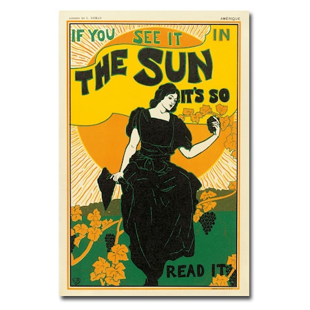 Louis Rhead 'The Sun Newspaper 1895' Canvas Art,30x47